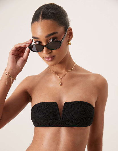 Bandeau Crochet Bikini Top & Bottom