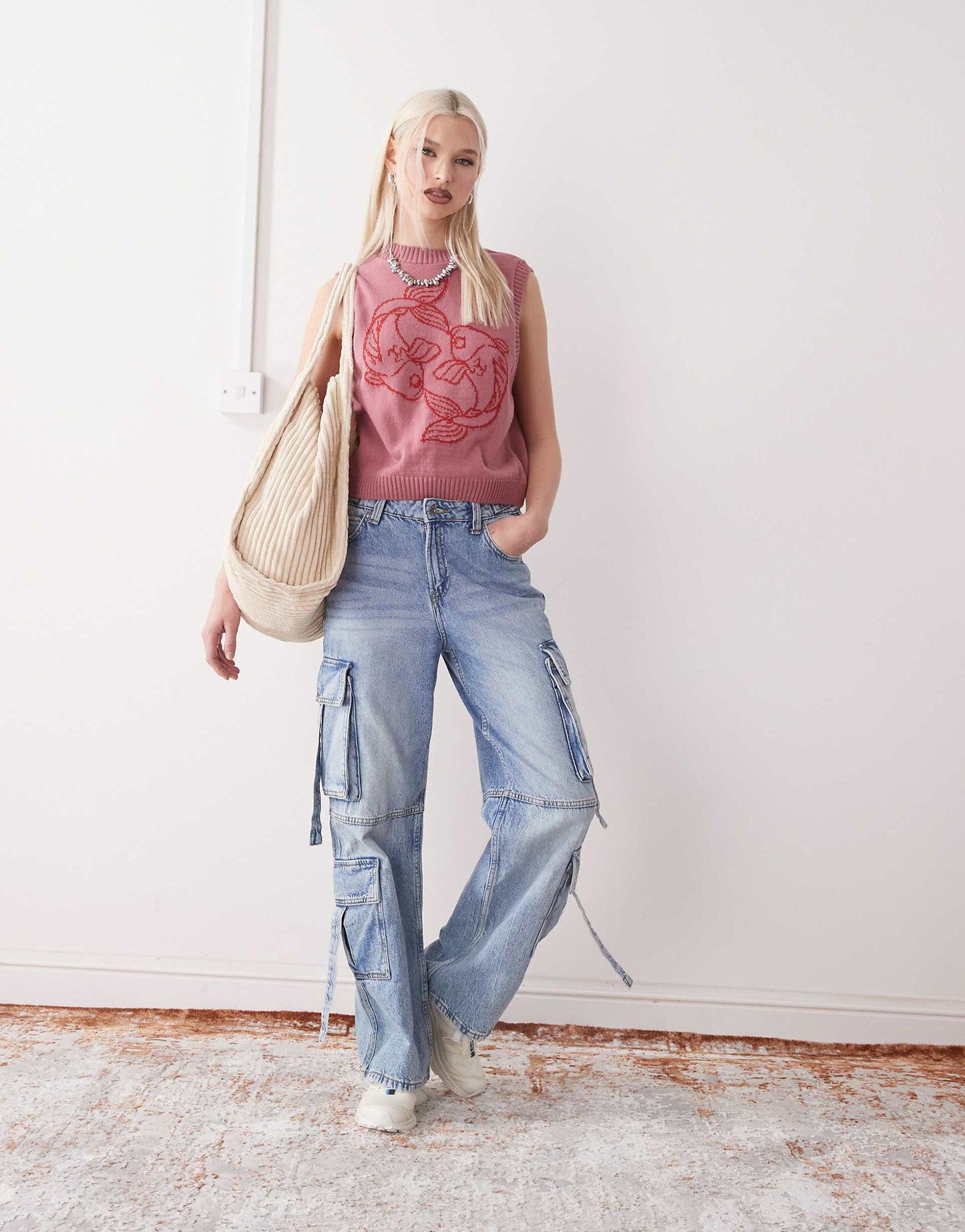 Knitted Tank With Fish Print