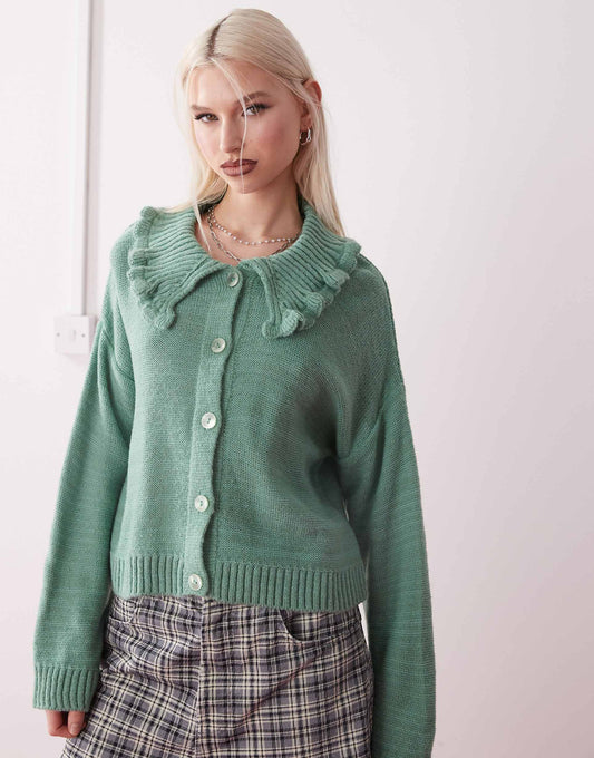 Frill Collar Detail Cardigan
