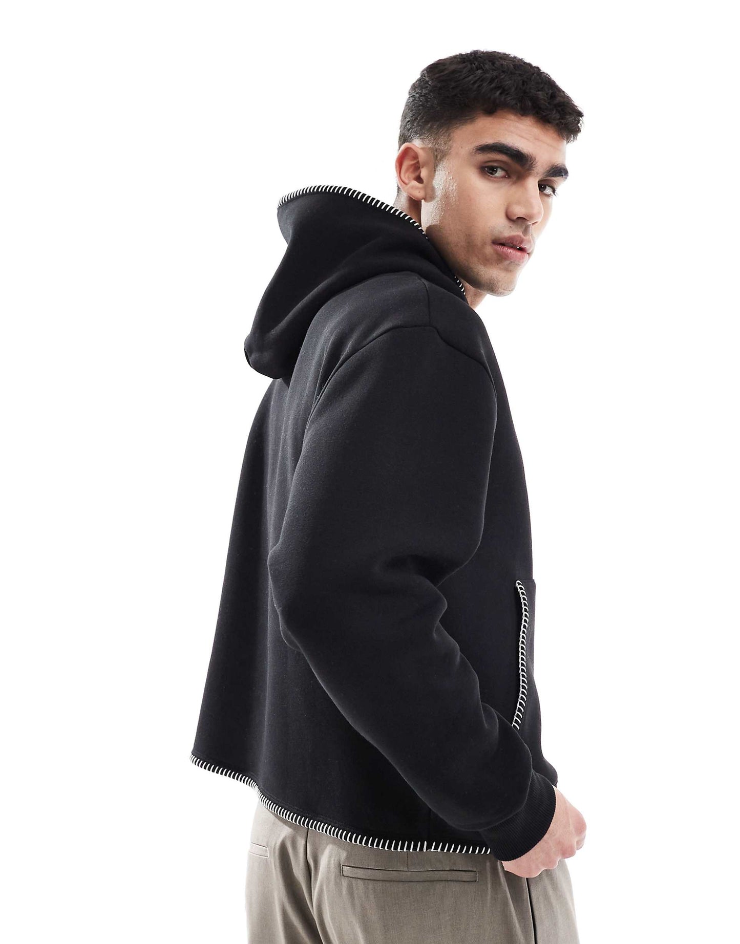Oversized Hoodie With Stitching Detail