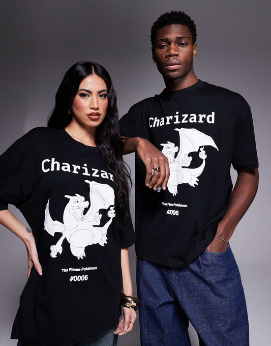 Pokemon Unisex Oversized T-Shirt With Charizard Prints