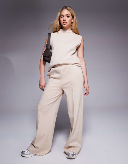 Co-Ord Interlock Wide Leg Trouser