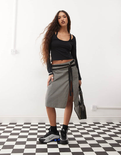 Double Layer V Neck Long Sleeve Sporty Top