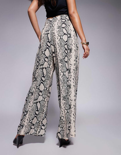 Snake Print Flare Trouser