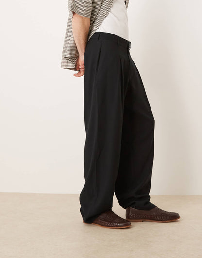 Wide Leg Smart Trousers With Front Pleat