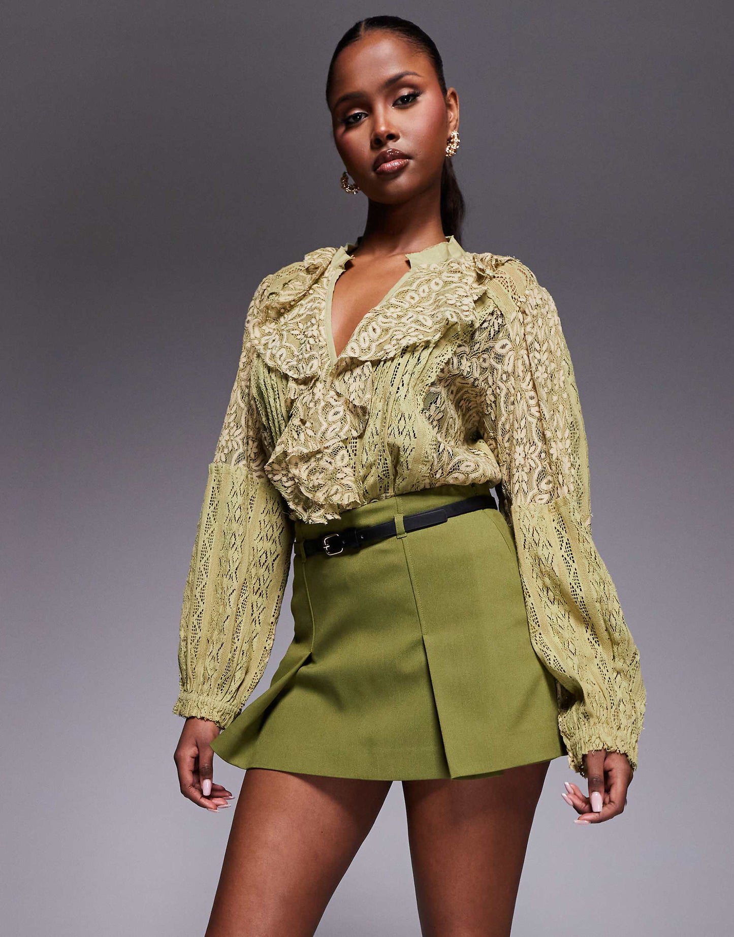 Belted Tailored Mini Skort