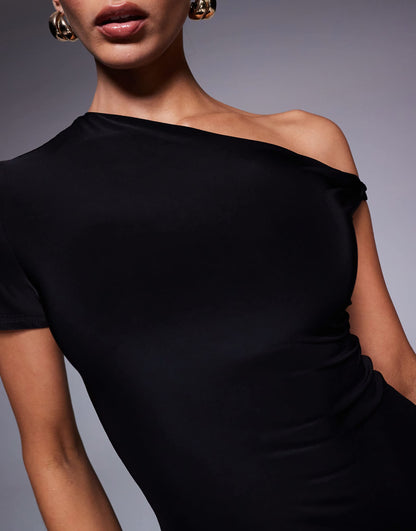 Double Sculpted Slinky Asymmetric Twist Detail Body