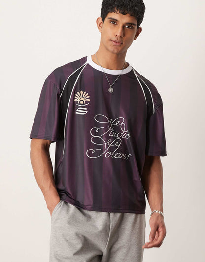 Oversized Drop Shoulder T-Shirt With Piping