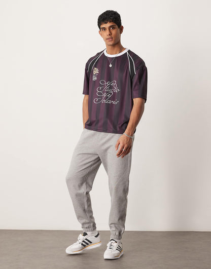 Oversized Drop Shoulder T-Shirt With Piping