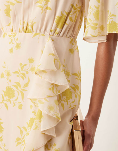 Floral Keyhole Back Maxi Dress