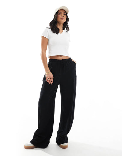 Petite Linen Look Pull On Trouser
