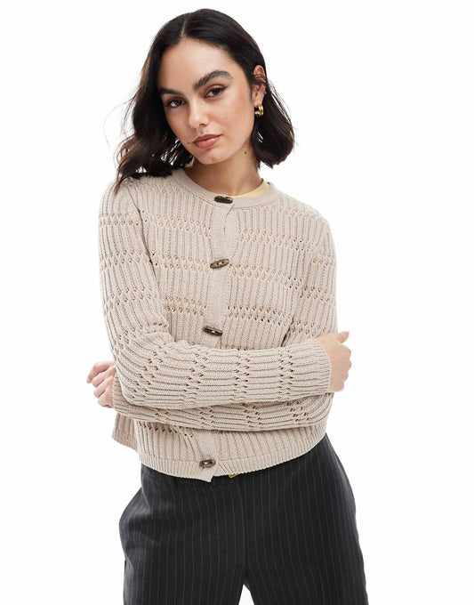 Knitted Cardigan With Toggle Buttons