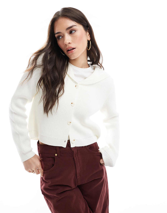 Compact Knitted Shirt With Sailor Collar