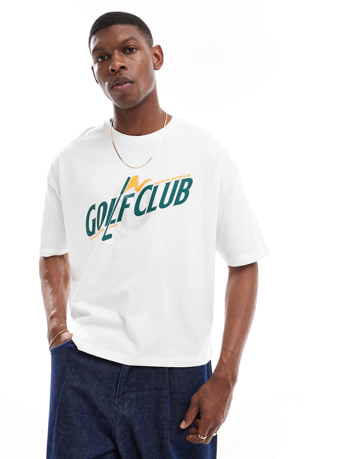 Boxy Oversized T-Shirt With Golf Graphic