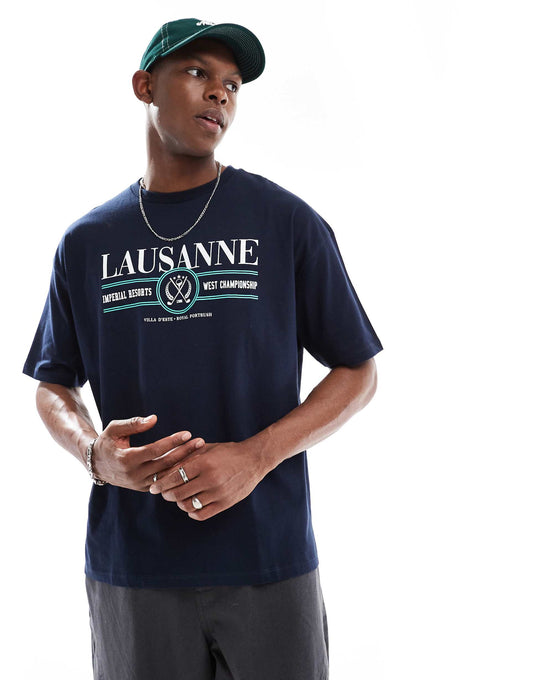 Oversized T-Shirt With Sports Graphic