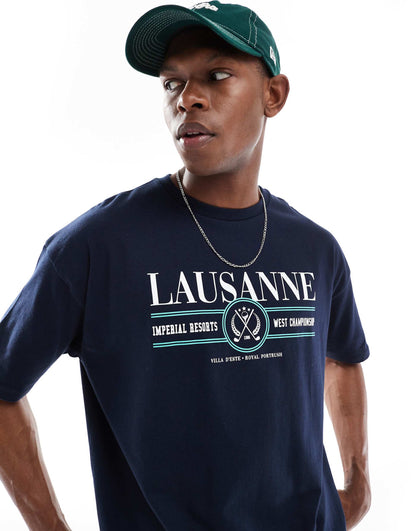 Oversized T-Shirt With Sports Graphic