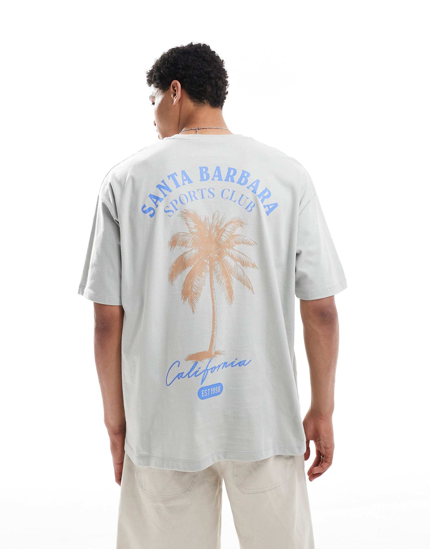 Oversized T-Shirt With Summer Palm Graphic