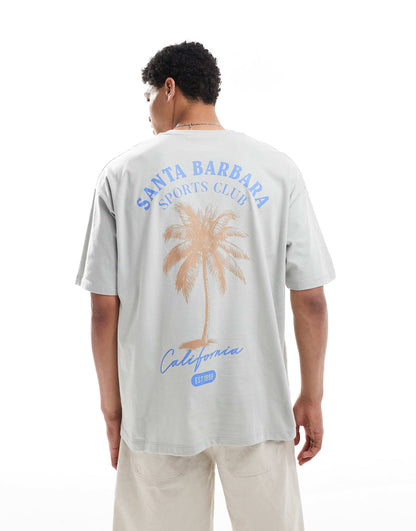 Oversized T-Shirt With Summer Palm Graphic