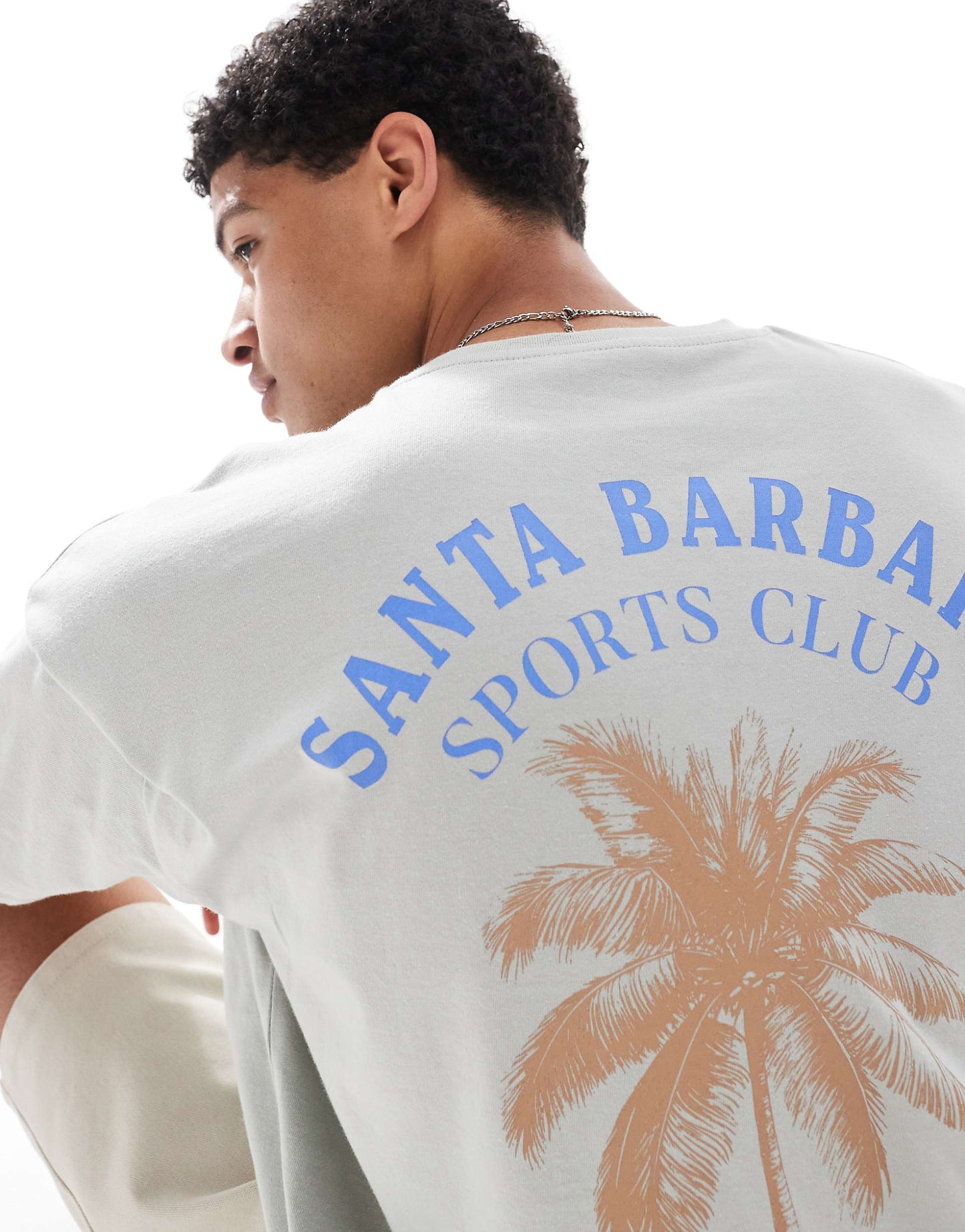 Oversized T-Shirt With Summer Palm Graphic