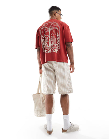 Heavyweight 240Gsm Boxy Oversized T-Shirt With Summer Graphic