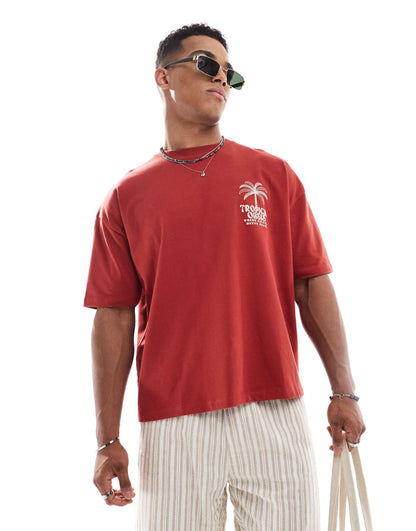 Heavyweight 240Gsm Boxy Oversized T-Shirt With Summer Graphic