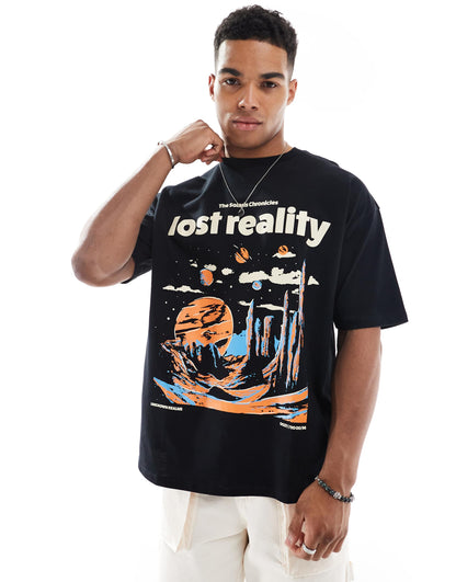 Oversized T-Shirt With Scenic Graphic