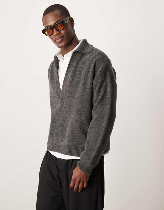 Oversized Notch Neck Polo