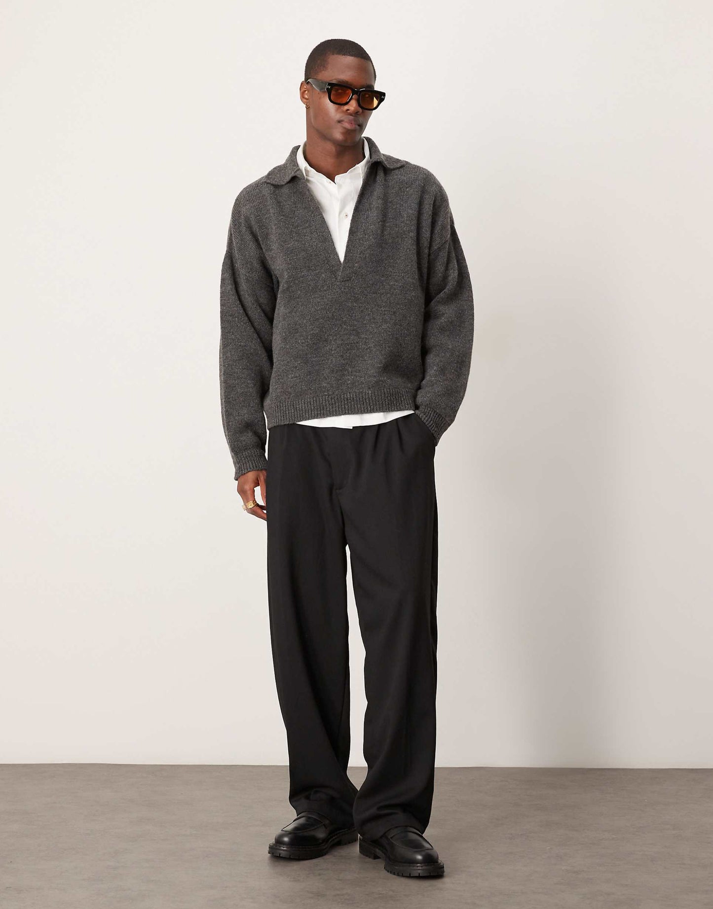 Oversized Notch Neck Polo