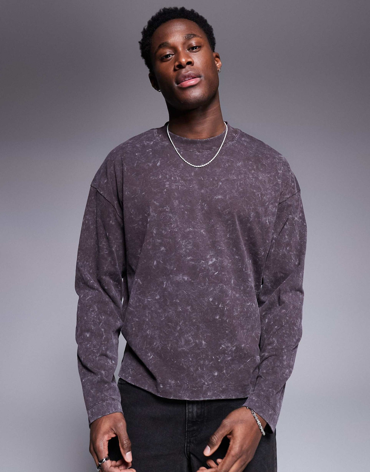 Oversized Boxy Long Sleeve Washed T-Shirt