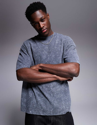 Oversized Drop Shoulder Acid Wash T-Shirt