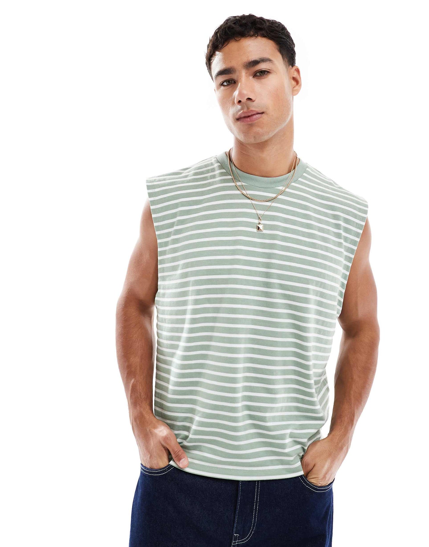 Oversized Boxy Striped Tank