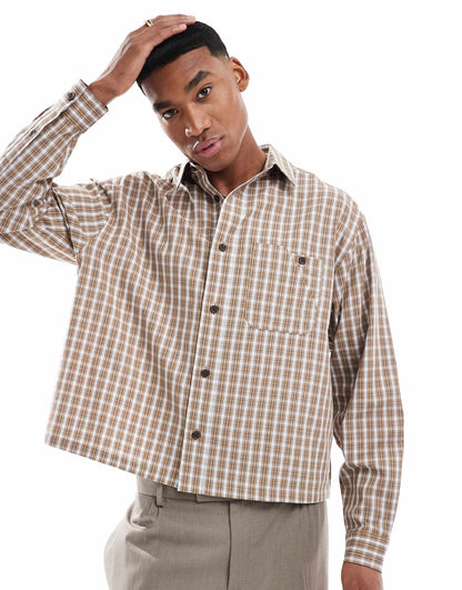 Oversized Boxy Crop Shirt