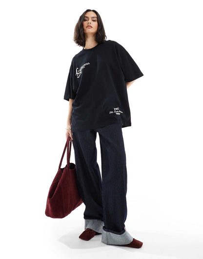 Oversized Tee With La Graphic