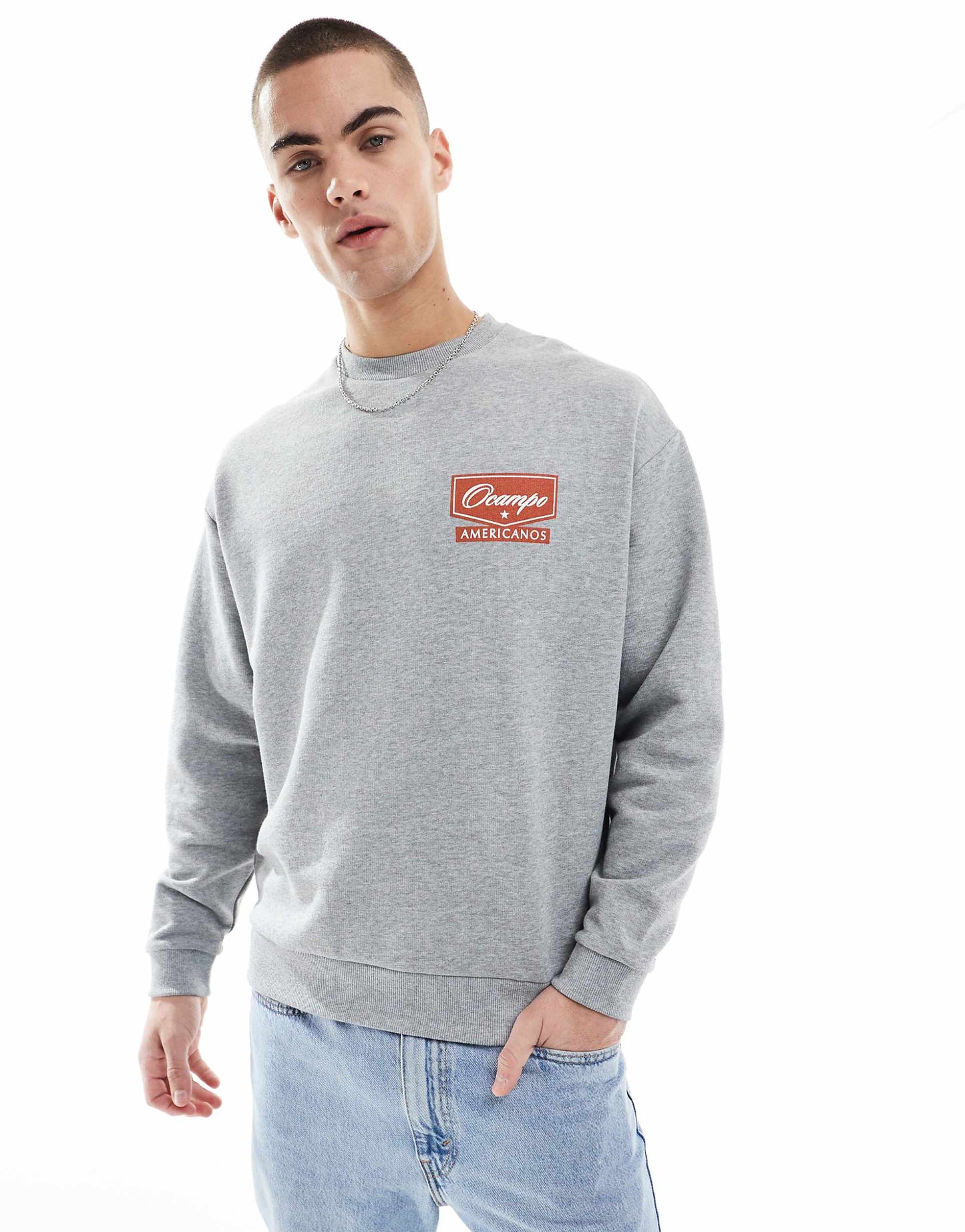 Oversized Sweatshirt With Chest Print