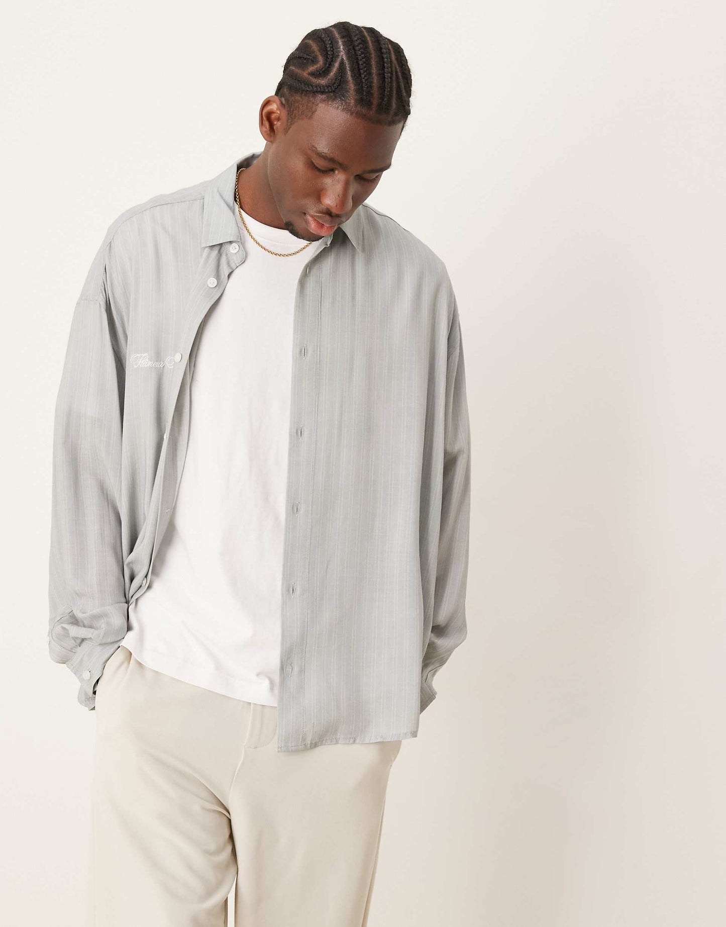 Oversized Shirt With Embroidery