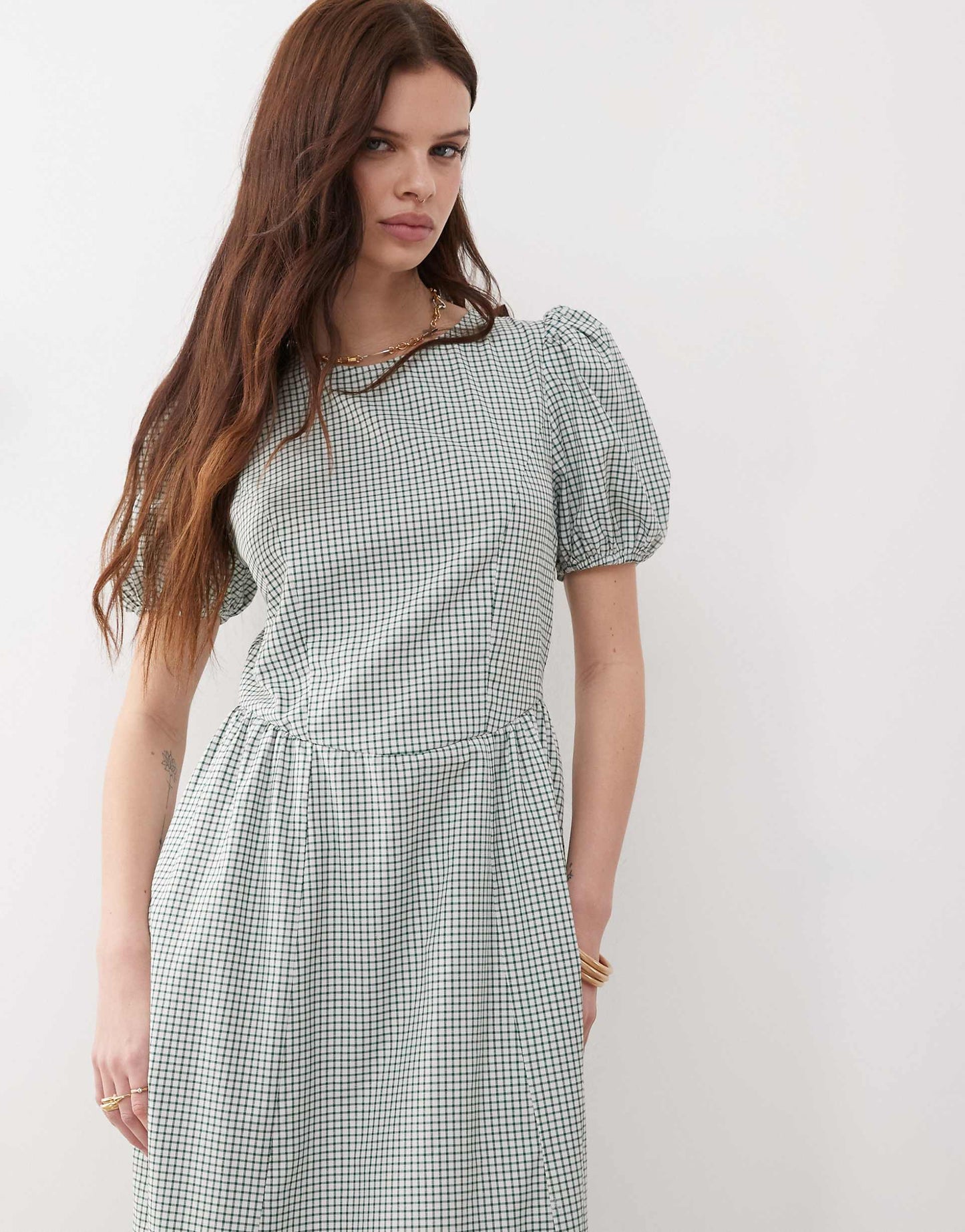 Midi Smock Dress With Bow Tie Back