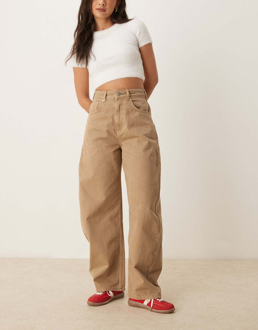 High Waisted Barrel Leg Jeans