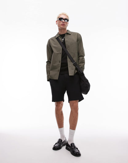 Heavy Poplin Overshirt With Button Front