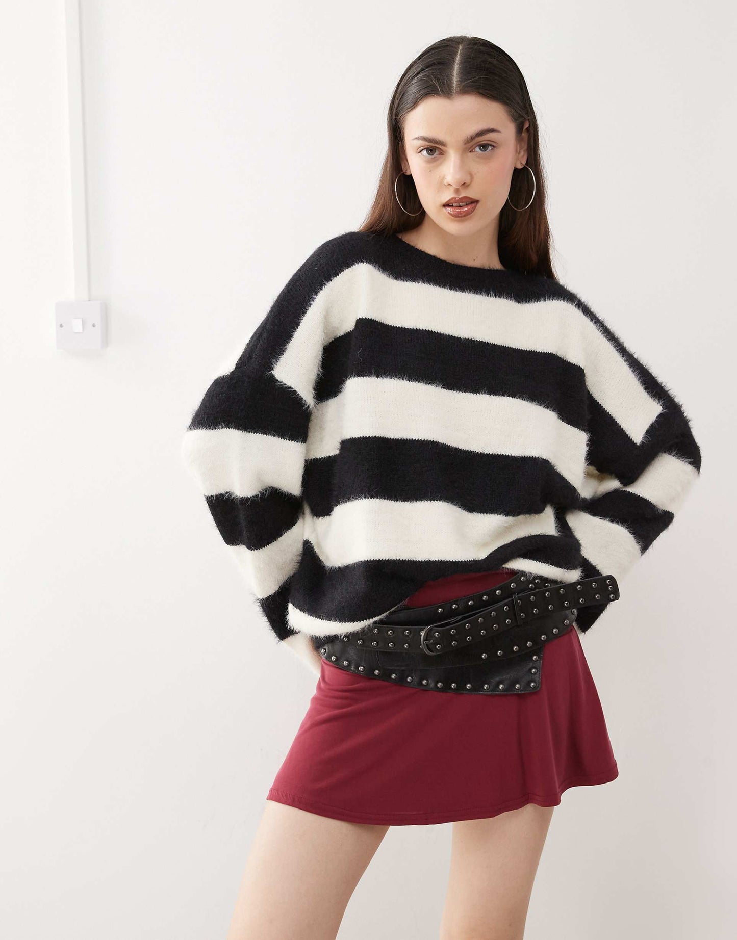Daya Striped Fluffy Jumper