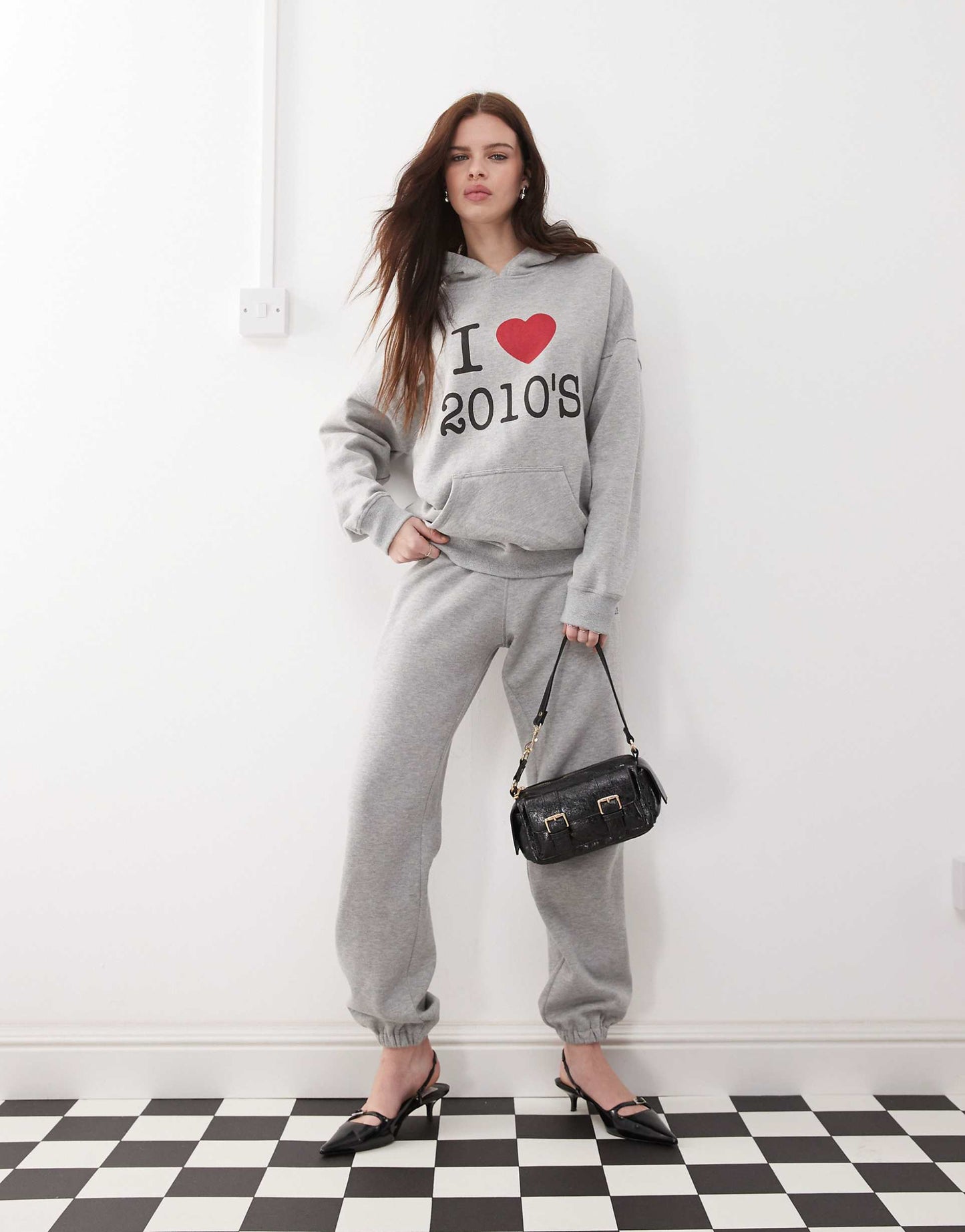 Oversized I Heart 2010'S Graphic Hoodie Co-Ord