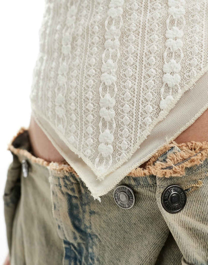 Etta Double Lace Asymmetric Vest