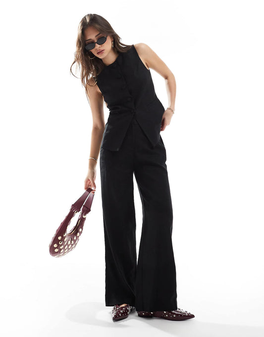 Co-Ord Linen Wide Leg Trousers