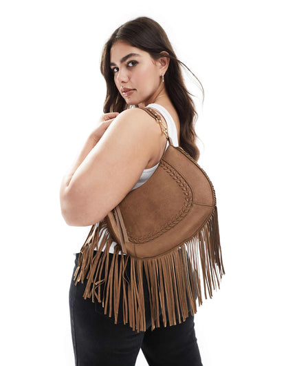 Tassel Cross Body Suedette Bag