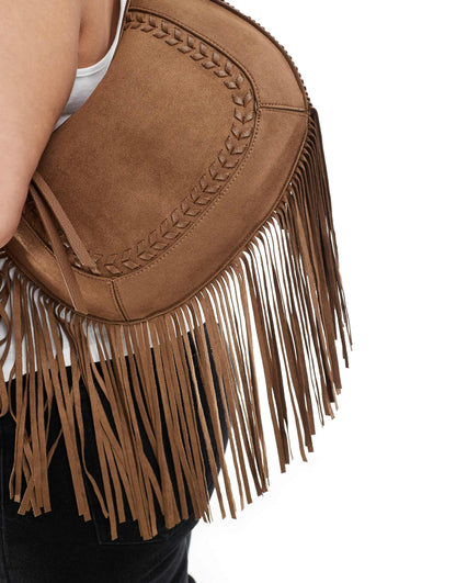 Tassel Cross Body Suedette Bag