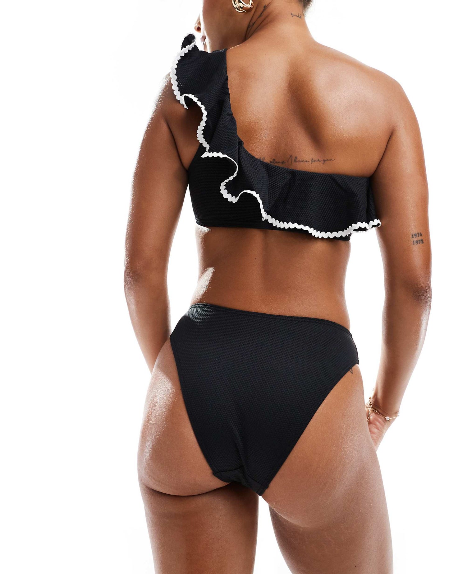 One Shoulder Blanket Stitch Bikini Bottoms