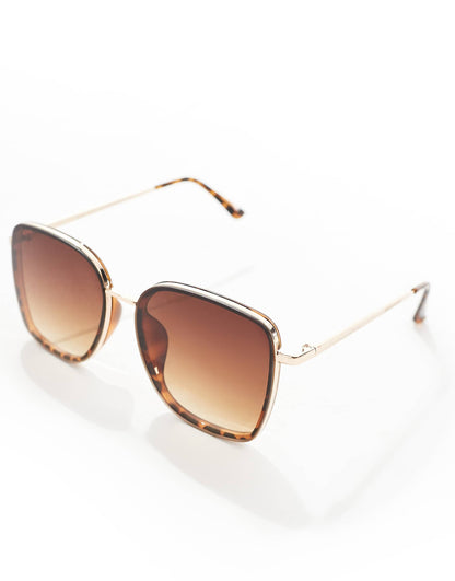 Oversized Metal Frame Square Sunglasses