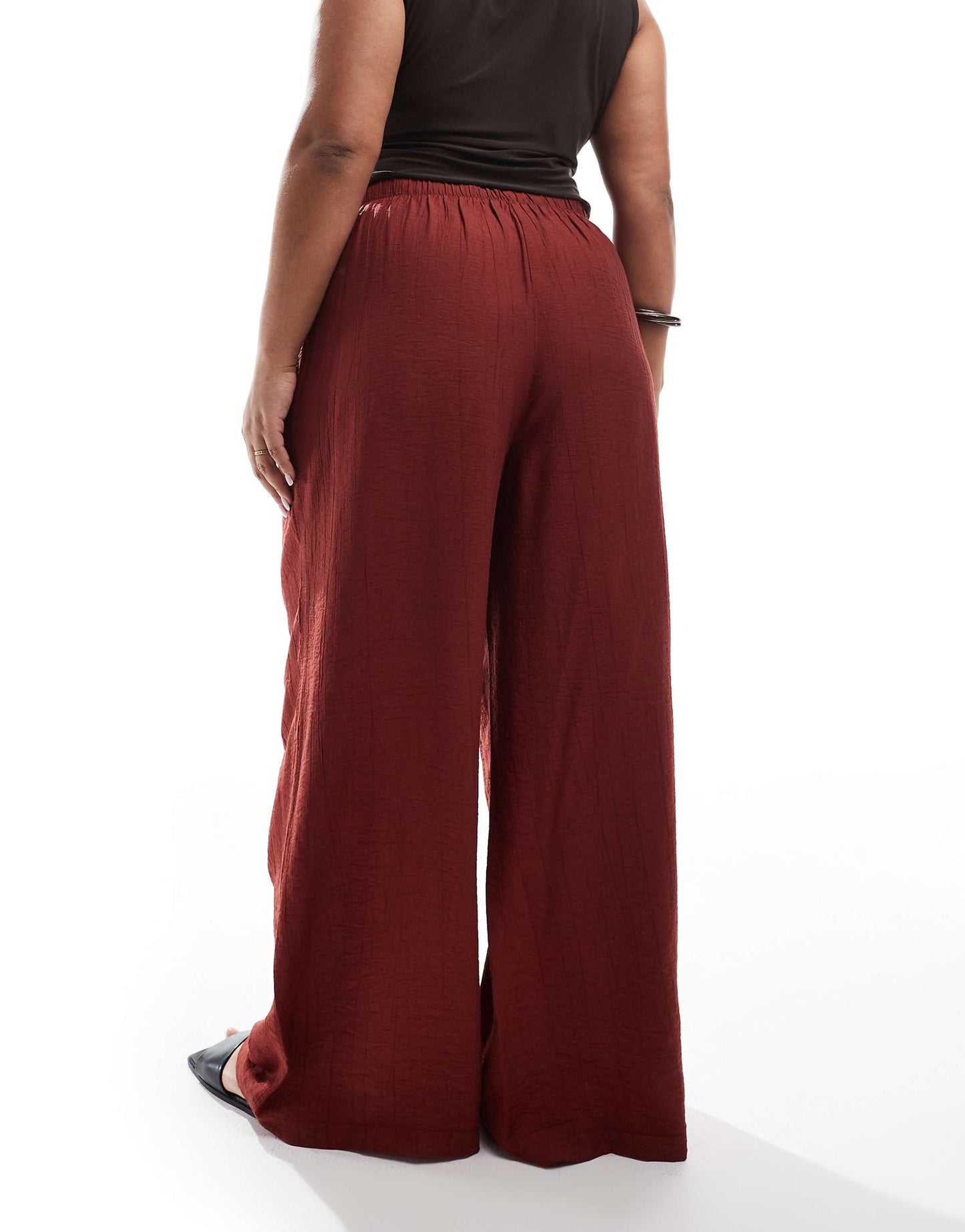Curve Wide Leg Crinkle Trousers