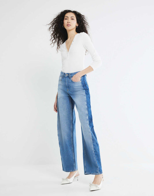 Denim Side Stripe Barrel Jeans