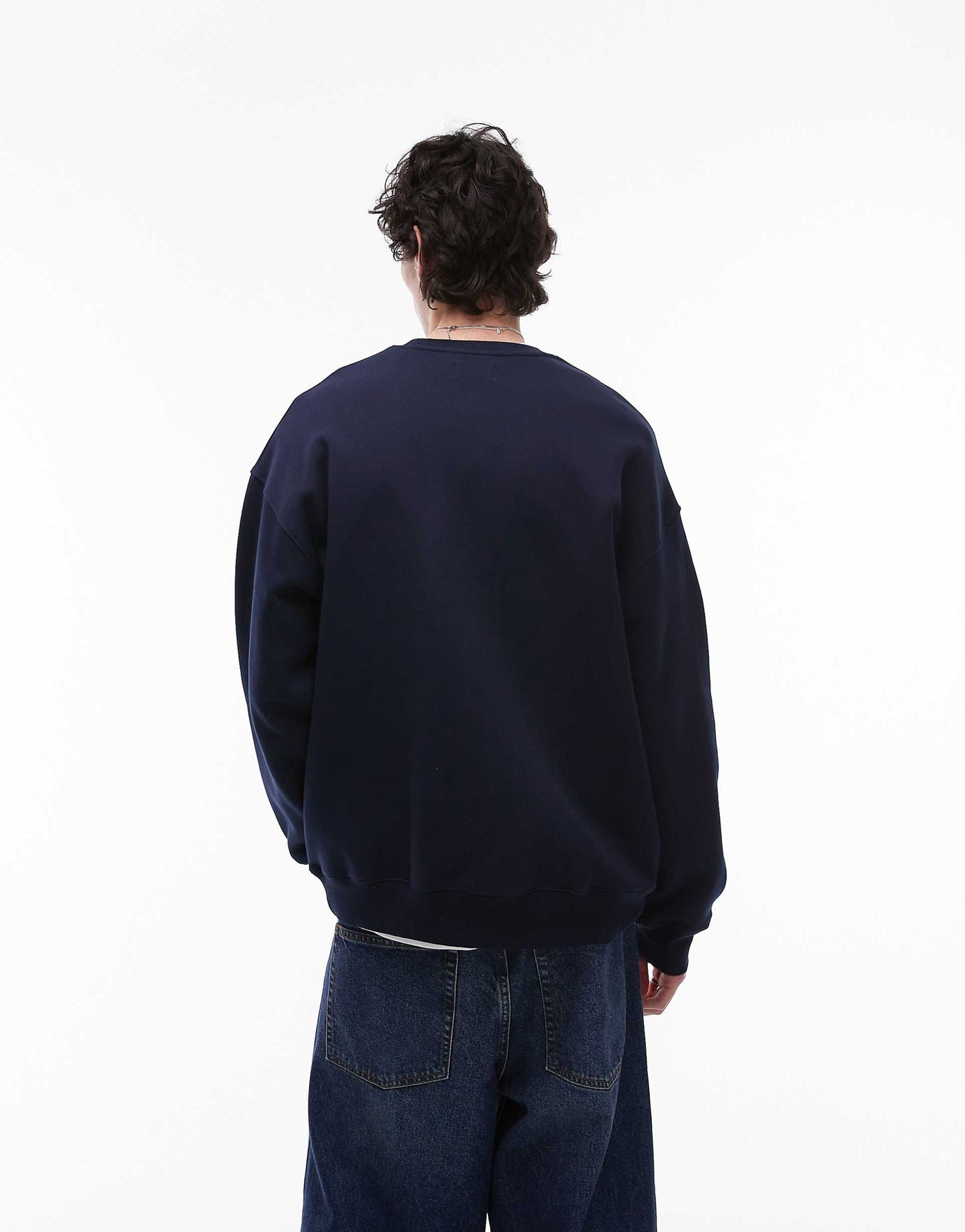 Oversized Fit Sweatshirt With Letter Chenille Embroidery