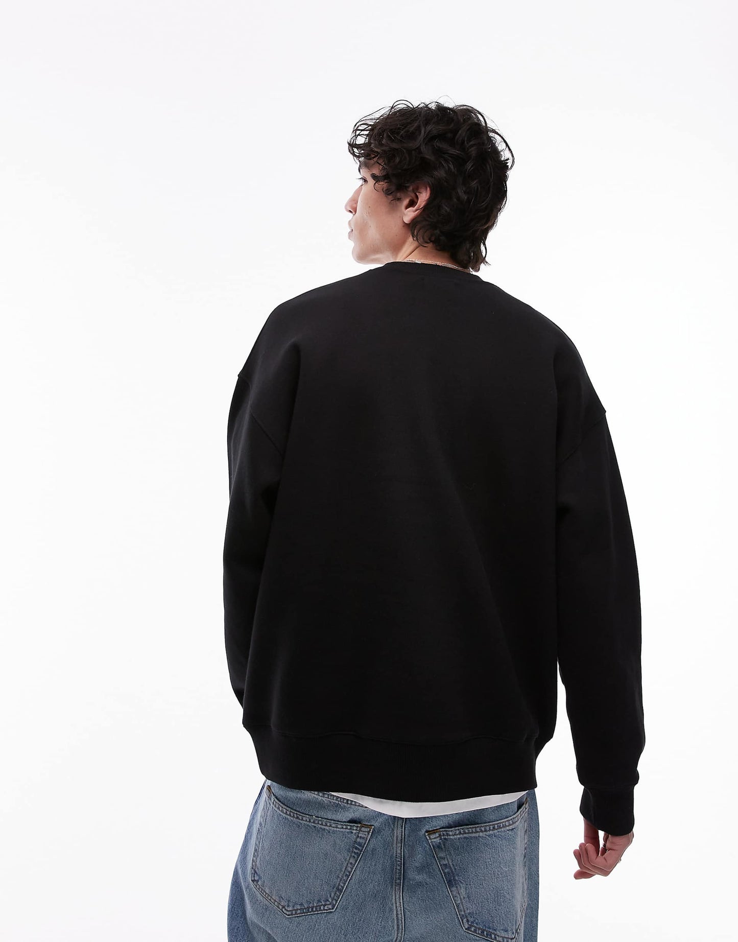 Oversized Fit Sweatshirt With Letter Chenille Embroidery